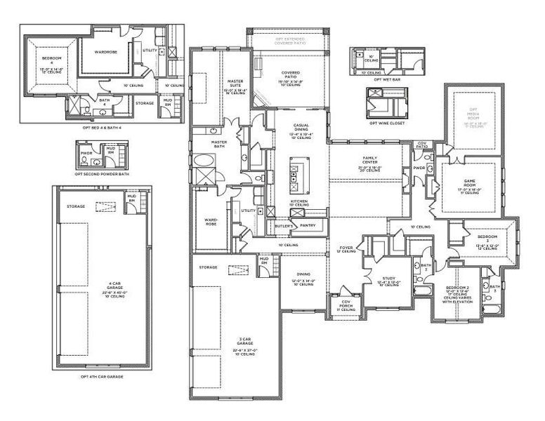 An architectural blueprint illustrates the spacious layout and grand design of this custom luxury home.