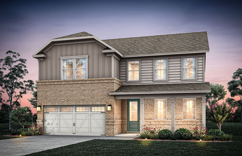 Representative exterior photo of a completed home built from the Winthrop by Pulte Homes in Linden Grove, Powder Springs, GA (Image 21). Representative exterior photo of a completed home built from the Winthrop by Pulte Homes in Linden Grove, Powder Springs, GA (Image 21).