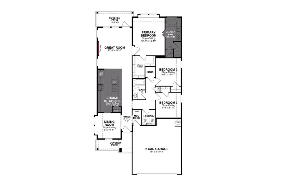 2D floor plan layout for the Hickory by Beazer Homes in Copia Pines, Montgomery, TX (Image 4).