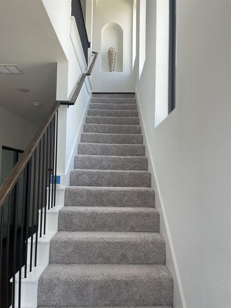 Staircase with a towering ceiling Staircase with a towering ceiling