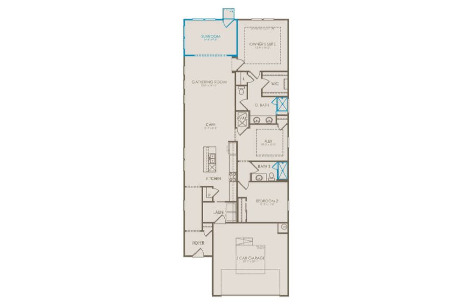 2D floor plan layout of this home in Del Webb Barton Village, Lebanon, TN (Image 3).