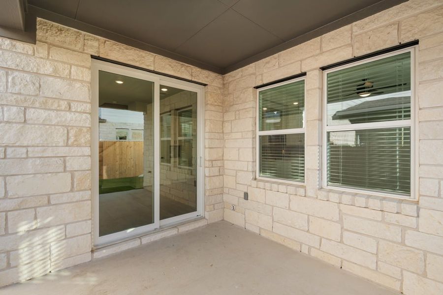 Exterior details and patio area of a home in Union Collection at Park Central, Georgetown (Image 26). Exterior details and patio area of a home in Union Collection at Park Central, Georgetown (Image 26).