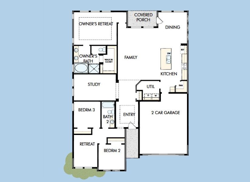 2D floor plan layout for the The Wildflower by David Weekley Homes in Audubon – Vision Collection, Magnolia, TX (Image 3).
