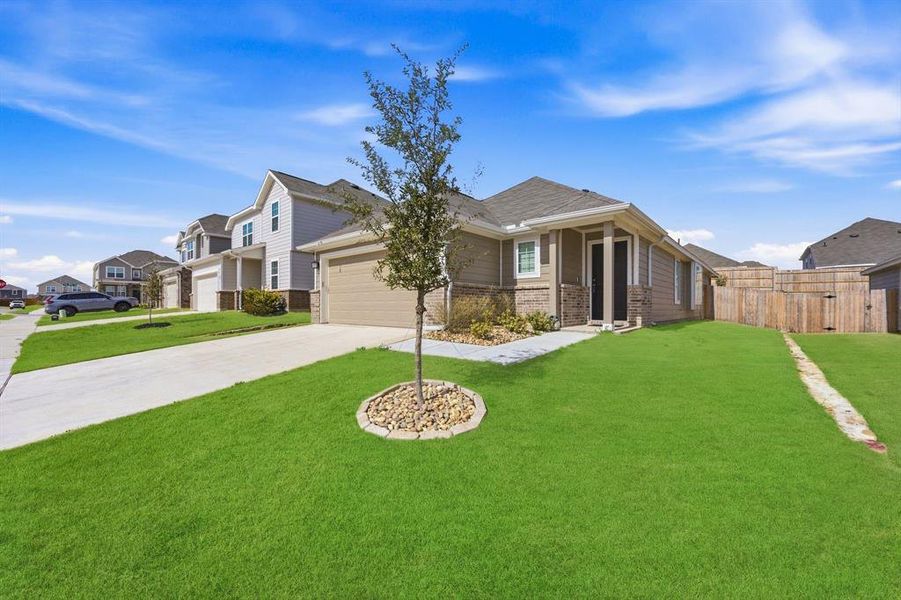 Front exterior of a new home in Retreat at Fossil Creek, Fort Worth, TX, highlighting curb appeal (Image 26).