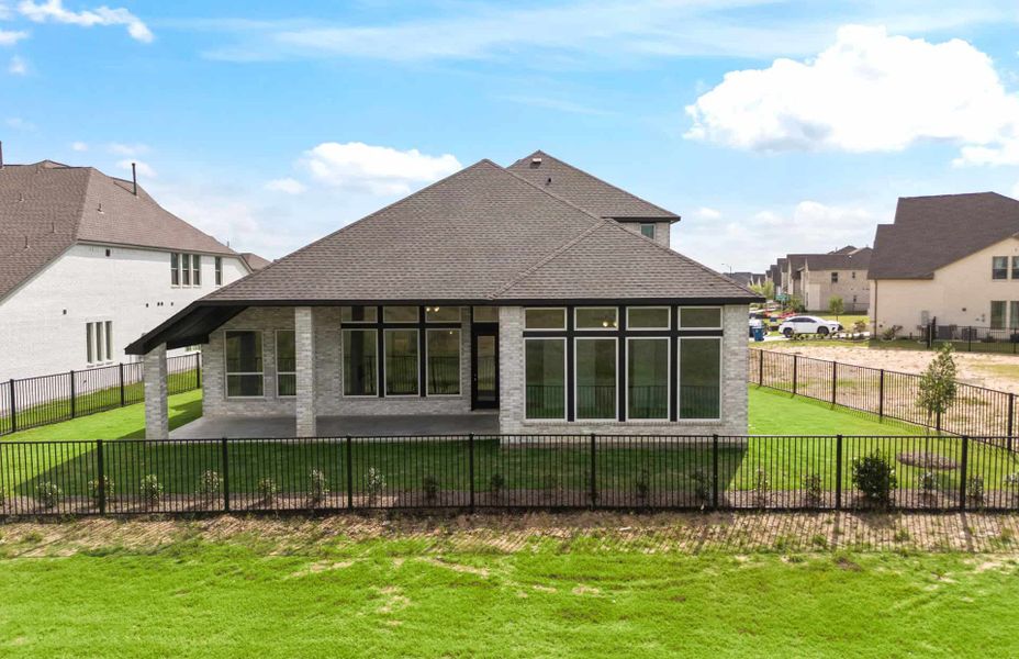 Exterior details and patio area of a home in Bridgeland 60′, Cypress (Image 25).