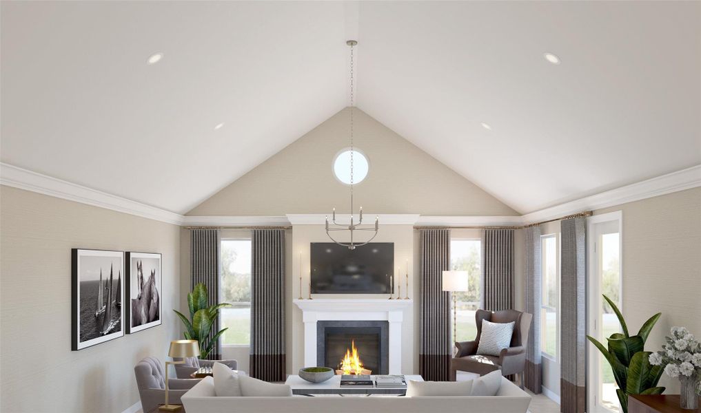 High vaulted ceilings in the living area (*Artist rendering used for illustration purposes only.)