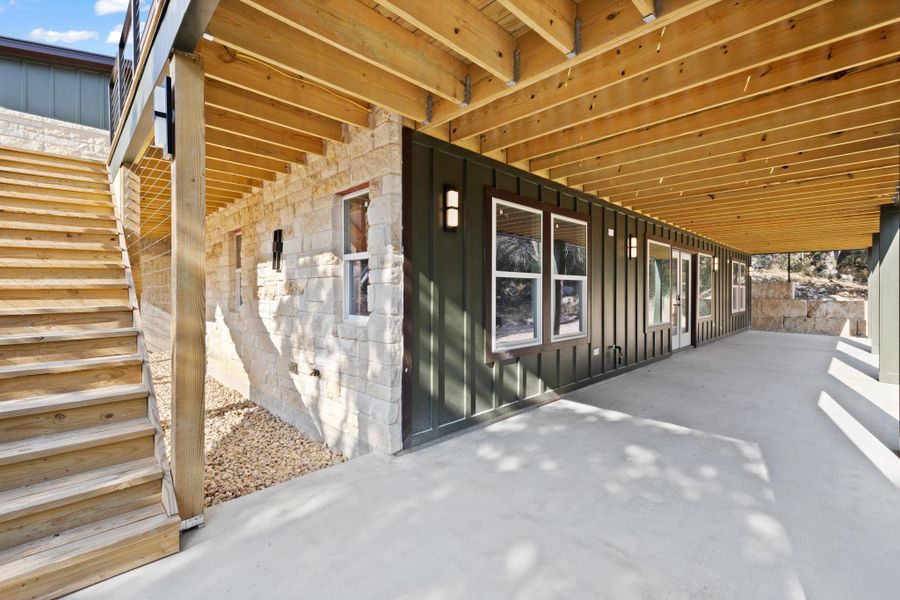 Lower level covered porch.