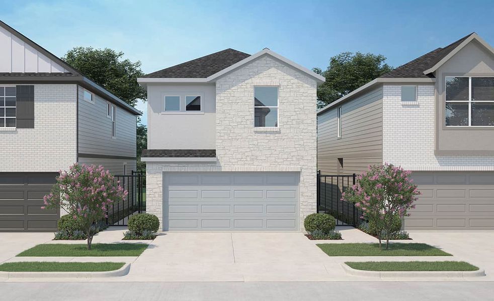 Representative exterior photo of a completed home built from the Lexington Series - Parker by Brightland Homes in Beamer Villas, Friendswood, TX (Image 6).