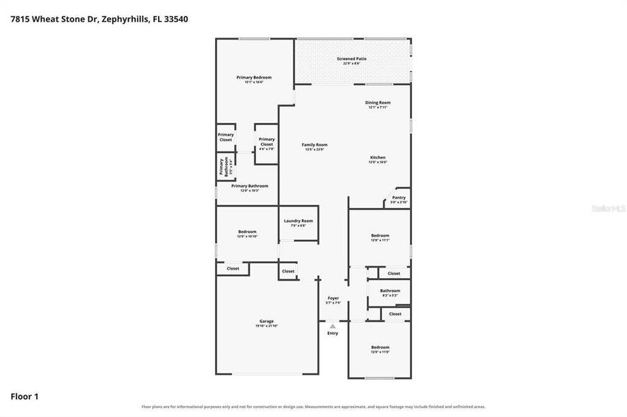 2D floor plan layout of this home in Abbott Park, Zephyrhills, FL (Image 5).