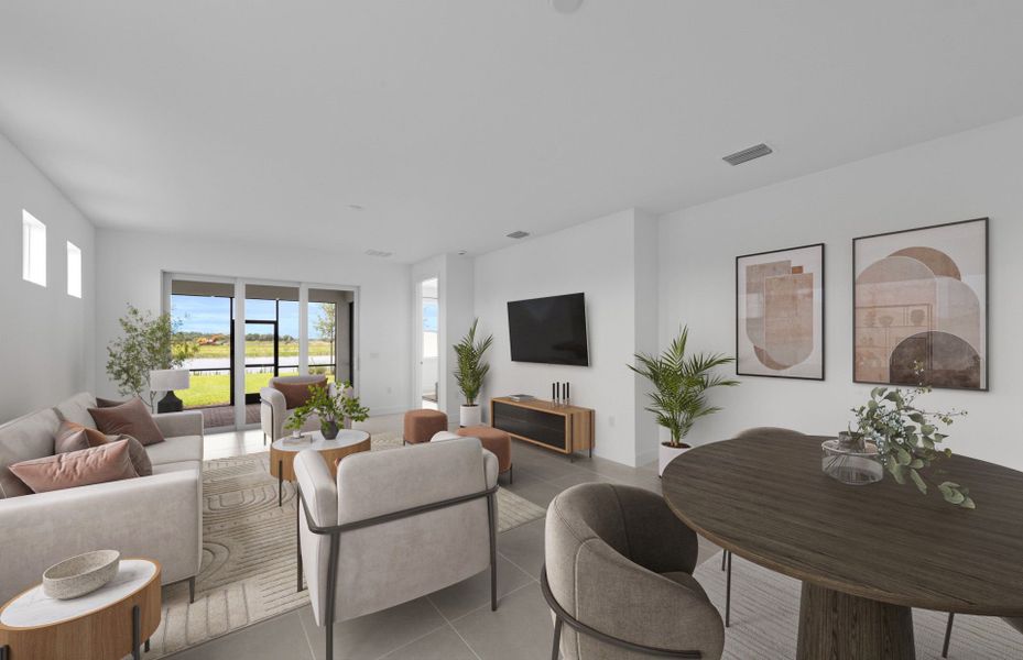 Furnished interior view inside a new home in TerraWalk at Babcock Ranch, Alva (Image 7).