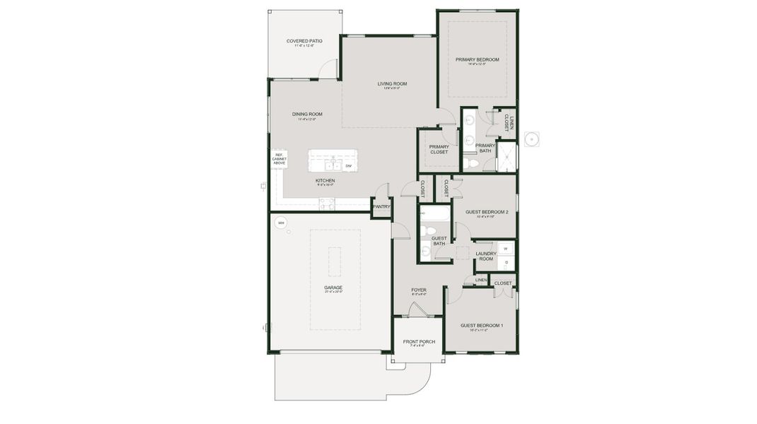 2D floor plan layout for the The Camden by Greentech Homes LLC in The Thicket at Sedman Hills, Hixson, TN (Image 3).