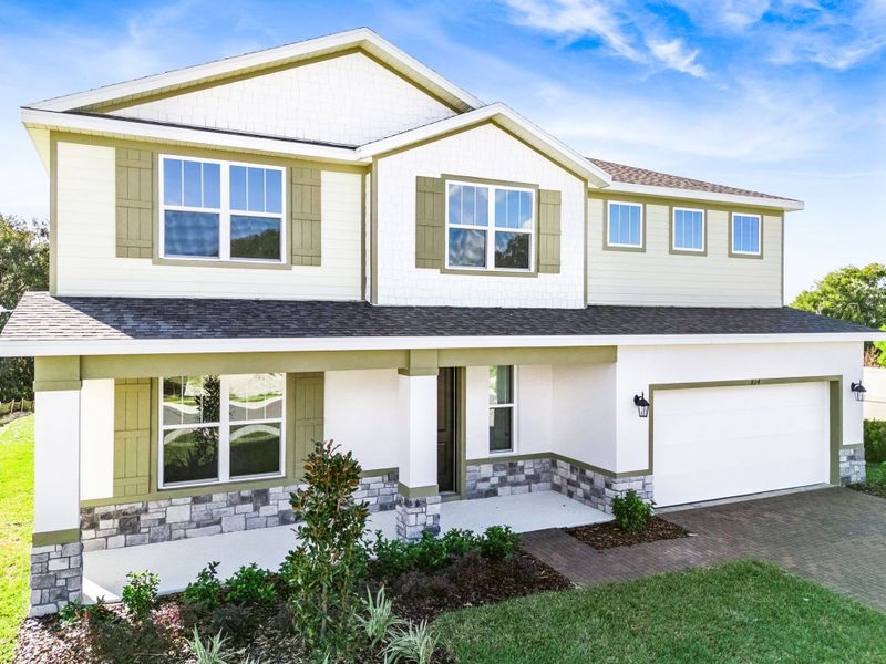 Representative exterior photo of a completed home built from the Clementine by Hartizen Homes in Eden Crest, Apopka, FL (Image 23).