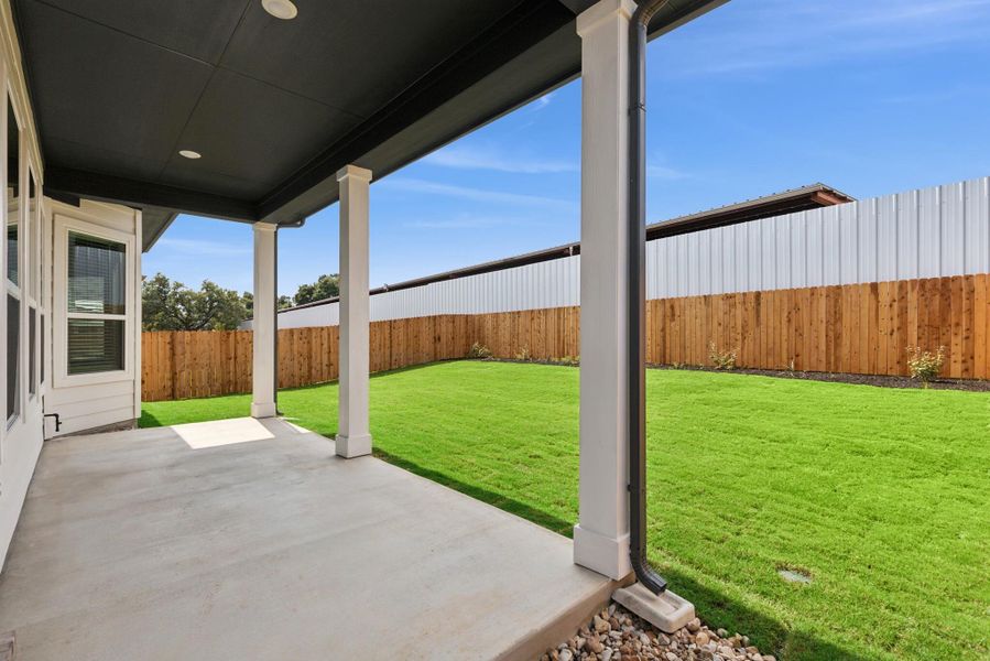 Exterior details and patio area of a home in Edgewood, Leander (Image 21).