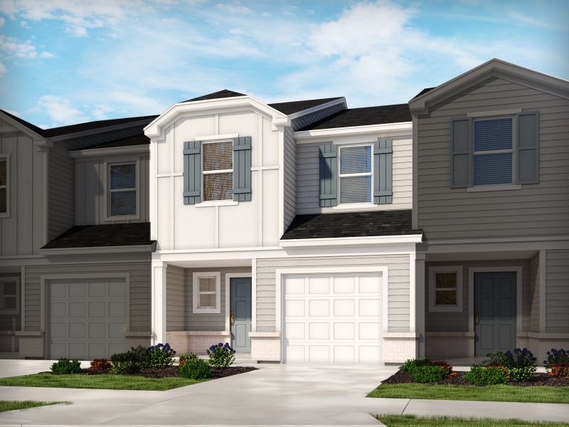 Representative exterior photo of a completed home built from the Topaz by Meritage Homes in Wexford Park Townes, Fountain Inn, SC (Image 16). Representative exterior photo of a completed home built from the Topaz by Meritage Homes in Wexford Park Townes, Fountain Inn, SC (Image 16).