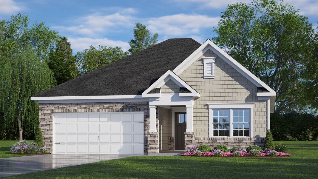 Representative exterior photo of a completed home built from the Aria by D.R. Horton in Saddlebrook, Rocky Mount, NC (Image 12).