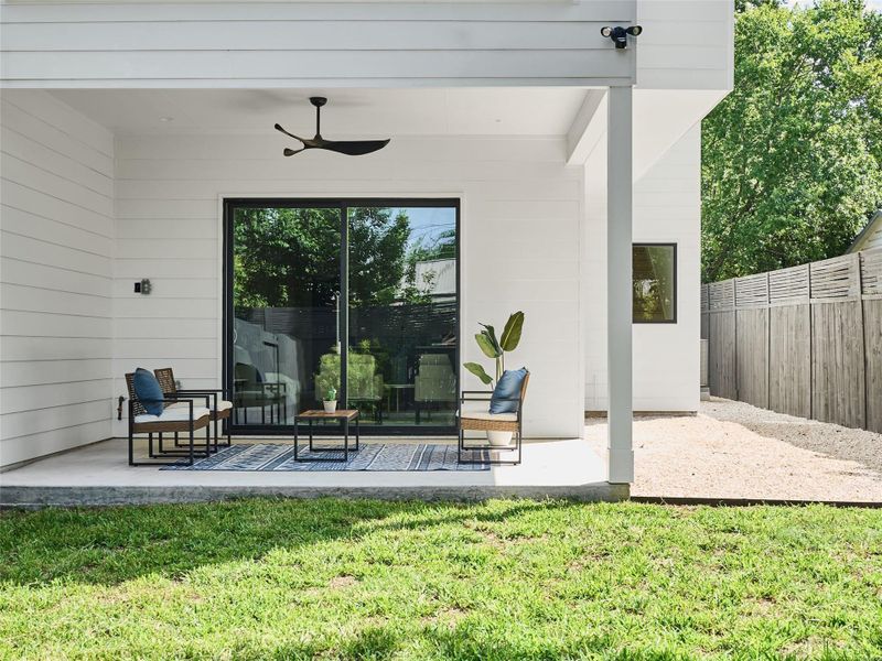 Exterior details and patio area of a home in , Austin (Image 28).