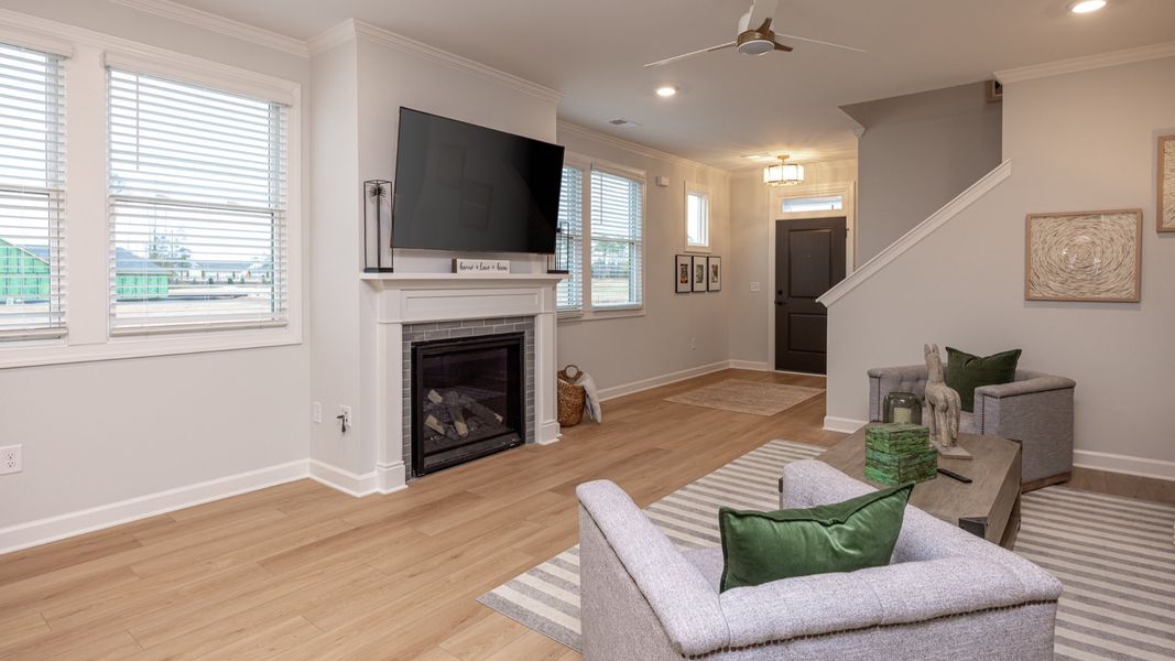 Furnished interior view inside a new home in The Courtyards at Oak Grove, Durham (Image 10).