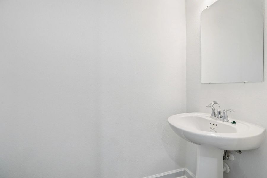 Convenient first-floor powder bathrooom