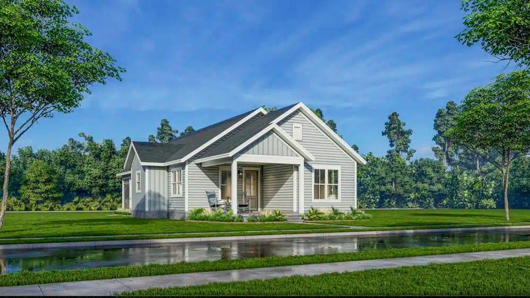 Representative exterior photo of a completed home built from the The Clay by New Leaf Builders in Riverlights, Wilmington, NC (Image 1). Representative exterior photo of a completed home built from the The Clay by New Leaf Builders in Riverlights, Wilmington, NC (Image 1).