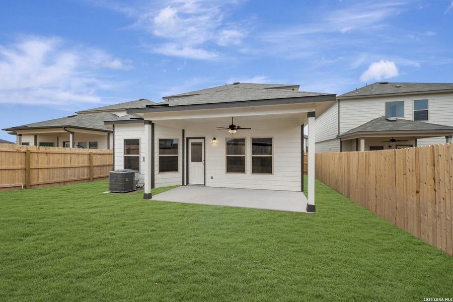 Exterior details and patio area of a home in Park Place, New Braunfels (Image 24).