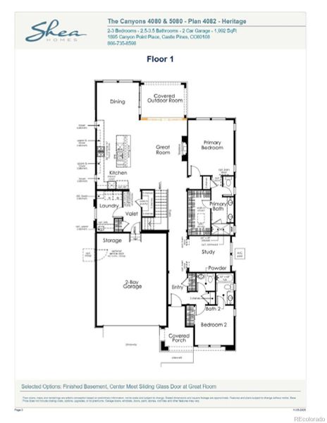 2D floor plan layout of this home in Reserve at The Canyons, Castle Pines, CO (Image 5). 2D floor plan layout of this home in Reserve at The Canyons, Castle Pines, CO (Image 5).