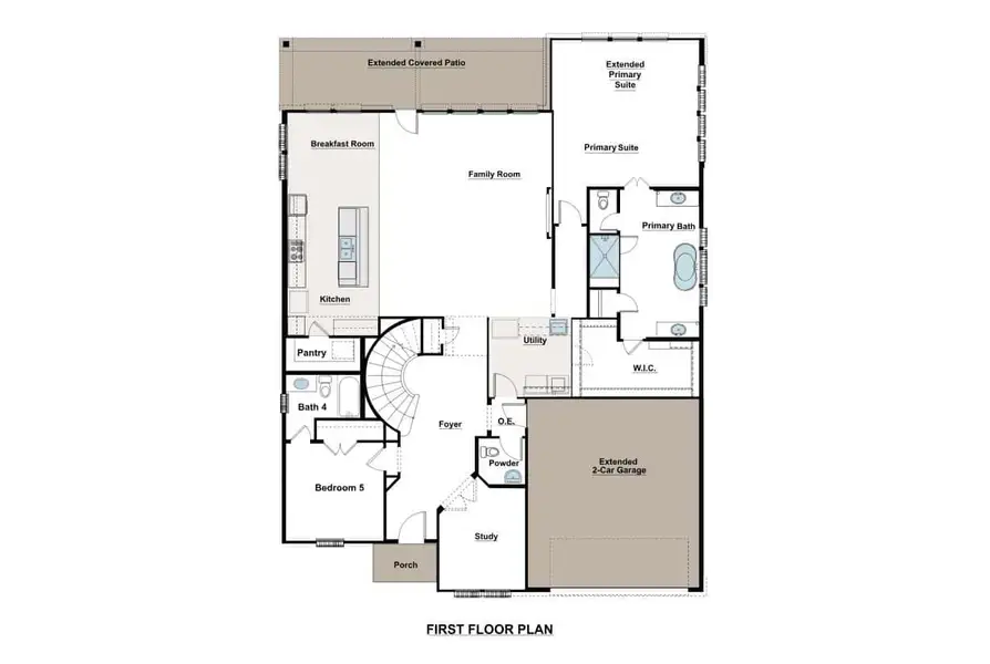 2D floor plan layout of this home in Santa Rita Ranch, Liberty Hill, TX (Image 2). 2D floor plan layout of this home in Santa Rita Ranch, Liberty Hill, TX (Image 2).