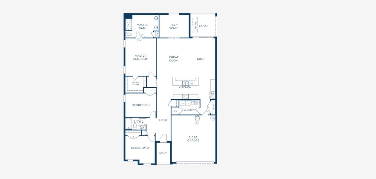 2D floor plan layout for the Drexel by Maronda Homes in Benton Hills, Brooksville, FL (Image 5).