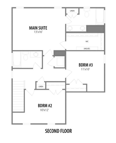 2D floor plan layout for the Sequoia by RiverWILD Homes in Sawyer Ridge, Dunn, NC (Image 4).