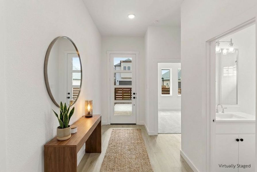 Furnished interior view inside a new home in Willow Grove Single-Family Homes, Melissa (Image 5). Furnished interior view inside a new home in Willow Grove Single-Family Homes, Melissa (Image 5).