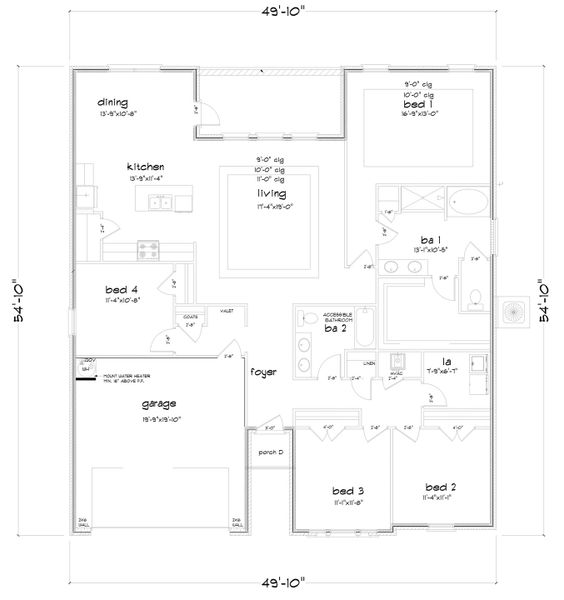 2D floor plan layout for the Jasmine by D.R. Horton in Palm Ridge, Guyton, GA (Image 7). 2D floor plan layout for the Jasmine by D.R. Horton in Palm Ridge, Guyton, GA (Image 7).