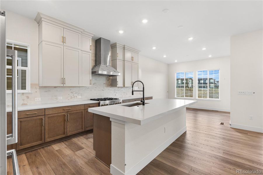 Furnished interior view inside a new home in Reserve at The Canyons, Castle Pines (Image 16). Furnished interior view inside a new home in Reserve at The Canyons, Castle Pines (Image 16).