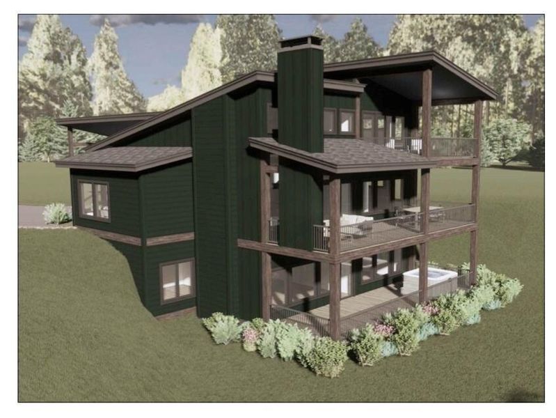 Exterior rendering of this home design in , Blue Ridge, GA (Image 10).