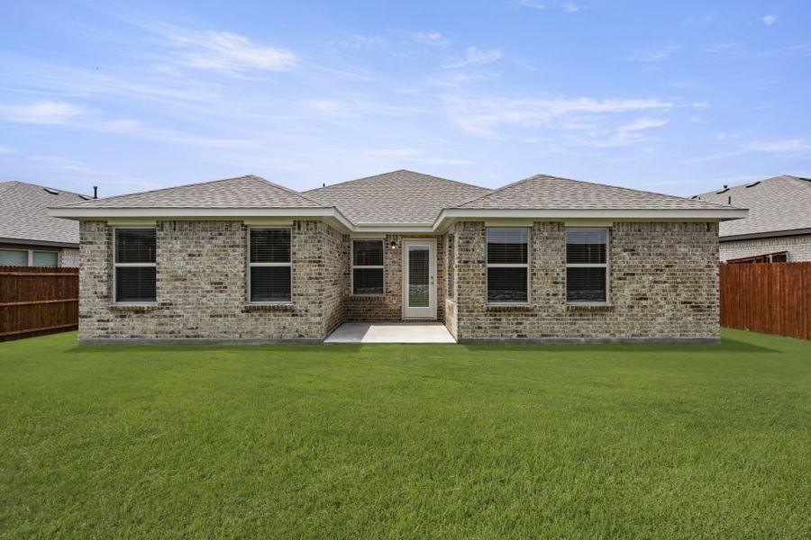Representative exterior photo of a completed home built from the Boston by Impression Homes in Northspur, Terrell, TX (Image 25). Representative exterior photo of a completed home built from the Boston by Impression Homes in Northspur, Terrell, TX (Image 25).