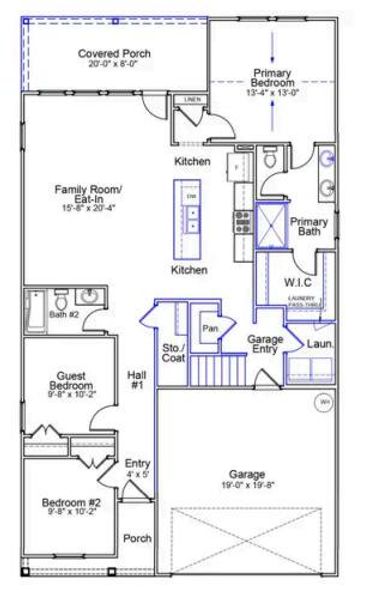 2D floor plan layout of this home in Six Oaks, Summerville, SC (Image 4).