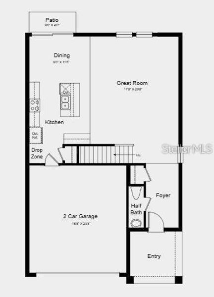 2D floor plan layout of this home in Marion Creek, Haines City, FL (Image 5).