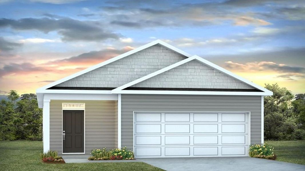 Front exterior of a new home in The Groves at Bees Creek, Ridgeland, SC, highlighting curb appeal (Image 2).