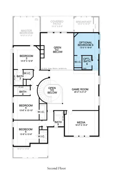 2D floor plan layout for the Diana by Landon Homes in Dominion Estates, Frisco, TX (Image 33).