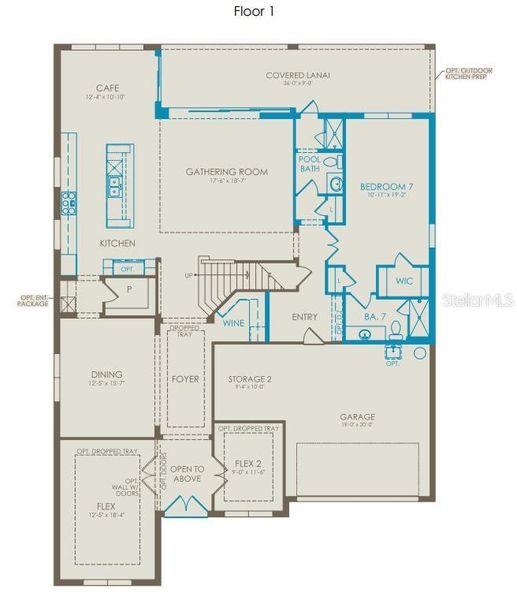 2D floor plan layout of this home in The Estates at Nona Sound, Orlando, FL (Image 4). 2D floor plan layout of this home in The Estates at Nona Sound, Orlando, FL (Image 4).
