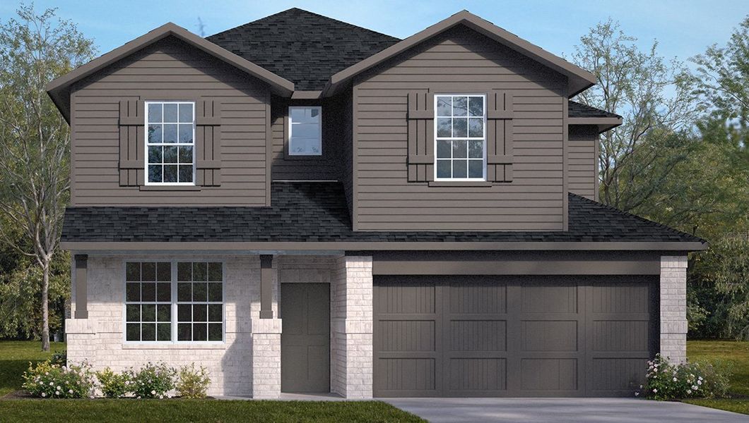 Representative exterior photo of a completed home built from the The Saban by D.R. Horton in The Birch at Spencer Ranch, Boerne, TX (Image 1). Representative exterior photo of a completed home built from the The Saban by D.R. Horton in The Birch at Spencer Ranch, Boerne, TX (Image 1).