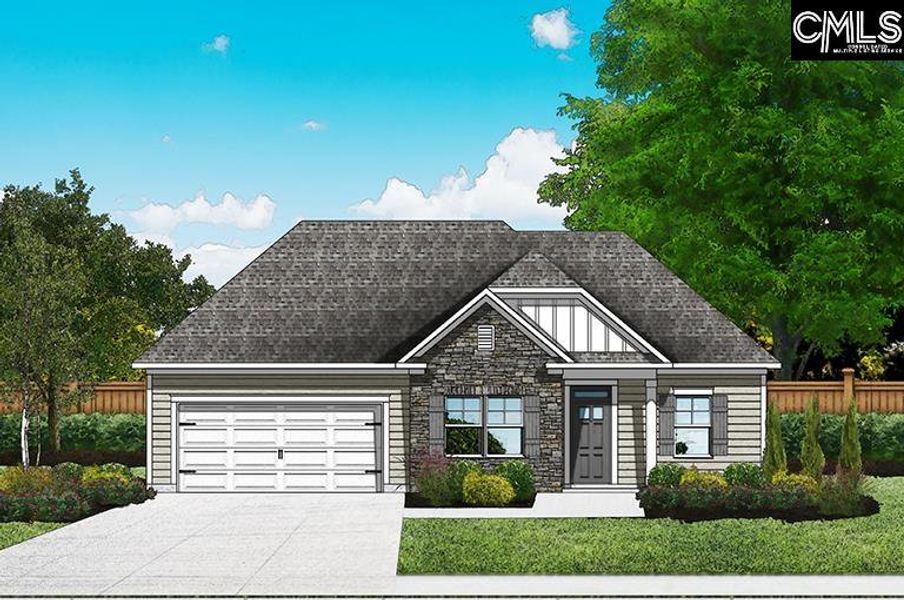 Exterior rendering of this home design in Blythewood Farms, Blythewood, SC (Image 3).