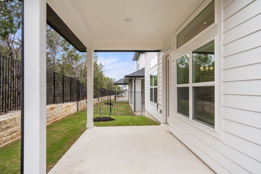 Exterior details and patio area of a home in Foxfield, Austin (Image 3). Exterior details and patio area of a home in Foxfield, Austin (Image 3).