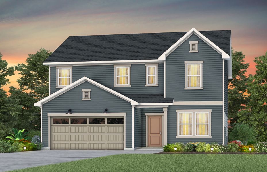 Representative exterior photo of a completed home built from the Austin by Pulte Homes in Michaux Gardens, Belmont, NC (Image 2). Representative exterior photo of a completed home built from the Austin by Pulte Homes in Michaux Gardens, Belmont, NC (Image 2).