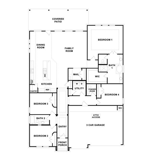 2D floor plan layout of this home in Rosenbusch Ranch, Leander, TX (Image 5).