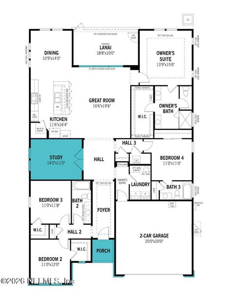 2D floor plan layout of this home in RiverTown, St. Johns, FL (Image 2). 2D floor plan layout of this home in RiverTown, St. Johns, FL (Image 2).