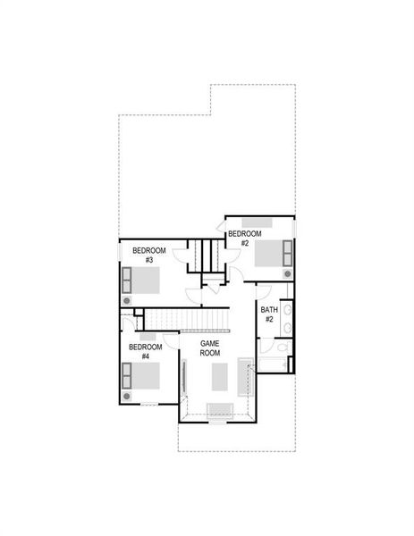 2D floor plan layout of this home in Lowry Trails, Princeton, TX (Image 5).