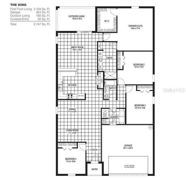 2D floor plan layout of this home in Tillman Oaks, Wildwood, FL (Image 3).