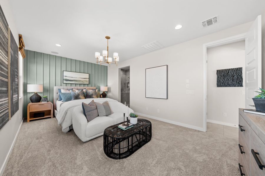 Primary Bedroom | Radiance Floorplan | Elara at Moonlight | New Homes in Maricopa, AZ by Landsea Homes Primary Bedroom | Radiance Floorplan | Elara at Moonlight | New Homes in Maricopa, AZ by Landsea Homes