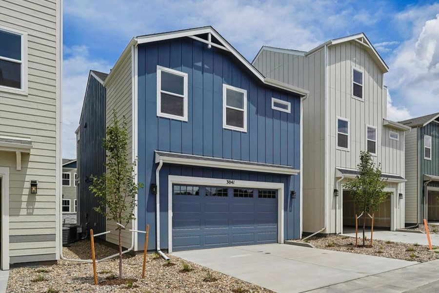 Front exterior of a new home in Pony Park, Colorado Springs, CO, highlighting curb appeal (Image 16).