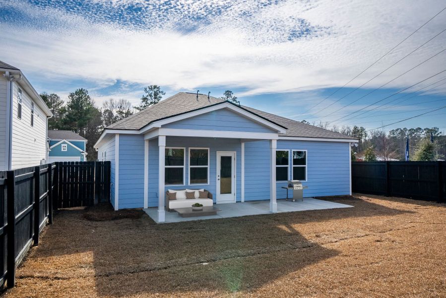 Exterior details and patio area of a home in Monroe Preserve, Chapin (Image 35).