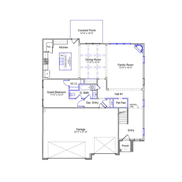 2D floor plan layout of this home in Pebble Branch, Chapin, SC (Image 2).
